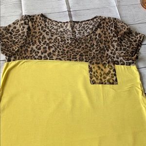 Leopard and yellow shirt